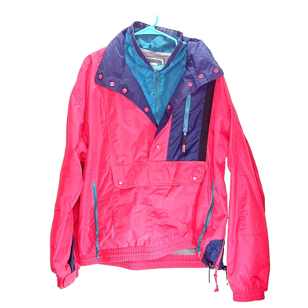 Sierra Sport XL Colorblock Pullover 1/4 Zip Anorak Windbreaker Jacket Vintage